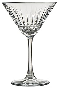 Pasabahce Elysia Cocktail & Champagne Glass - Set of 4, 220 cc, Art Deco Glasses, Champagne Cup for Celebrations, Vintage Glass, Party Flute, Martini Glass