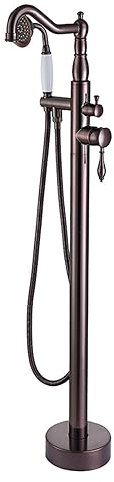 XJTNLB Badewannenarmatur Freistehend Armatur Badewanne Retro Duschbatterie Einhebelmischer Badewannenarmatur mit Handbrause Bronze