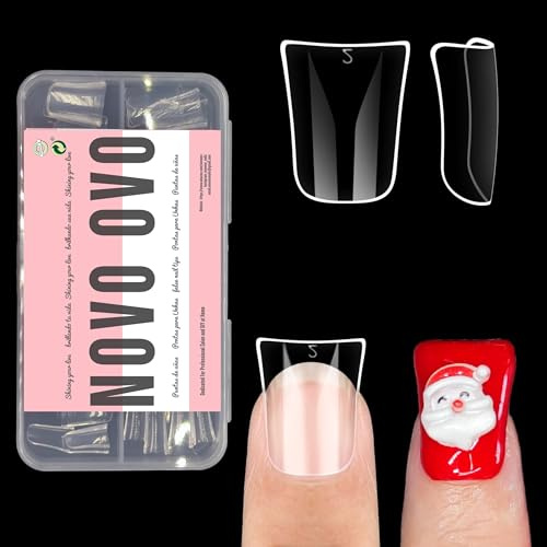 NOVO OVO Y2K Lot de 120 faux ongles courts et couvrants complets pour ongles en acrylique 12 tailles