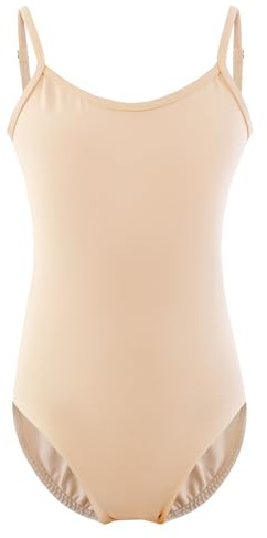 XiaoMoSha Girls Seamless Camisole Undergarment Leotard Nude Bodysuits for Ballet Dance Gymnastics Size 3-14 Years Old,Flesh,150(9-10Y)
