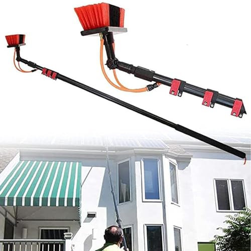 Window Cleaning Equipment Extendable Conservatory Roof Cleaner 12-36ft Suitable for Photovoltaic Panel Cleaning Solar Panel Cleaning Equipment (Color : Brushhead35cm, Size : 9m/30FT)