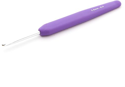 KnitPro Waves Virknålar – 3,5 mm virknål, ergonomiska mjuka handtag, mjukt gummigrepp för artritiska händer, lätta och bekväma virknålar för stickning