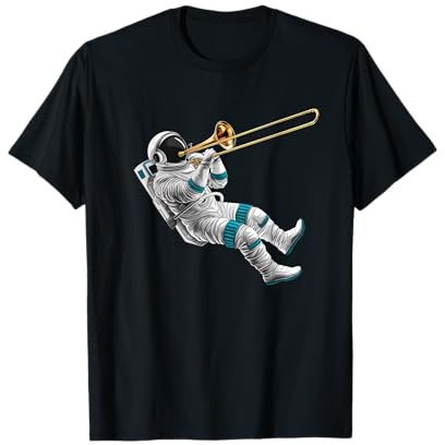 Astronaut spielt Posaune Weltraummusik Lustiges Posaunen T-Shirt