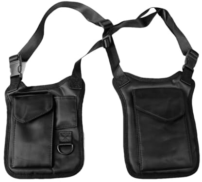 Vriusi Anti-theft Underarm Bag, Säkerhetsarmpåse, Multipurpose 5 Different Sized Pockets, Unisex Safety Double Storage Underarm Backpack, Safety Leisure Nylon Bag, Svart, riferimento alla