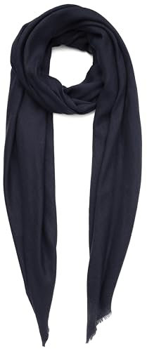 Kaschmirschal Hergestellt in Kashmir (Geschenkpaket) Merinowolle Seiden Kaschmir Schal Große Superfeine Damen Herren Pashmina Unisex Navy Melange