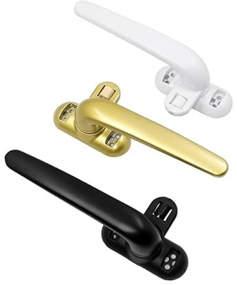 WANGSHAOWEI Fenstergriff Aluminiumlegierung Fensterantrieb Knopfschloss Kunststoff Stahl Riegel Schiebetürgriff Möbelbolzen Hardwareteil Fenstergriffe Abschliessbar(Gold one pcs,Right)