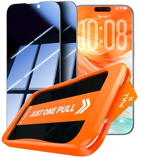 TORRAS Präzise für iPhone 16 Pro für Panzerglas Sichtschutz [Full Screen] Privacy Schutzfolie iPhone 16 Pro Dauerhaft 9H+ Schutzglas, 0 Blasen Einbaurahmen [TOP 9H+ Bruchsicheres], 2 Stück | Stoßfeste Anti-Spy Schutzfolie [Full Screen] für iPhone 16 Pro, Kratzfest ,Anti-Fingerabdruck, Auto-Montage,0 Blasen