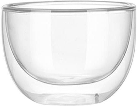 YGDYFDC Ensaladera Madera Ensaladera De Frutas Transparente, Cuenco De Vidrio De Doble Capa For El Hogar, Vajilla De Vidrio Resistente Al Calor De Borosilicato Ensaladera Portatil(800ml)