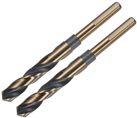 QUARKZMAN 2 Stück Spiralbohrer Schwarz Nitrid & Gold Titanbeschichtet | 14, 5 mm, Metallbohrer Länge 150mm, HSS-4341, 10 mm Reduzierte Schaft, Für Edelstahllegierung Metall Kunststoff Holz