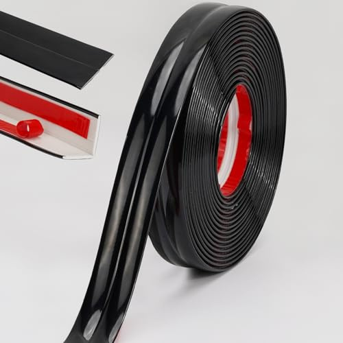 JSIWOTH Peel and Stick Wall Molding Trim, Self Adhesive Corner Guard & Edge Protector Trim, Black Flexible Strip for Wall Furniture Stairs Table Countertop,6M x 20mm