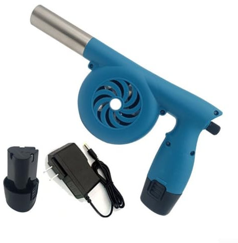 DAZZLEEX Ventilatore elettrico per barbecue da esterno al litio, regolazione continua della velocità, funzionamento di 2 ore, per campeggio, picnic, grigliate in giardino