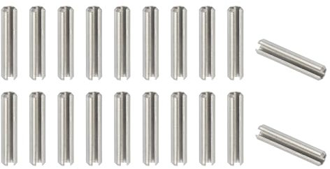 PATIKIL Slotted Spring Pin, 20 Pcs 3/16 x 1 (5.3mm x 25mm) 304 Stainless Steel Split Roll Pins Spring Dowel for Home Improvement Automotive Machine Repair, Silver