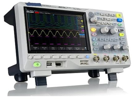 TIEOAXFT Osciloscopio Digital Technologies SDS1104X-E de 100 Mh/z, 4 Canales, decodificador estándar, Gris