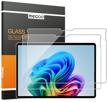 MEGOO Protège-écran ArmorShield pour Microsoft Surface Pro 12 pouces | Verre trempé [9H+ Grade Militaire], [Protection Incassable], Anti-empreintes digitales, Installation facile, lot de 2