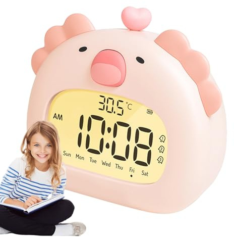 Sveglia Luce Notturna | Selettore Digitale Con Lampada | Luce Notturna Axolotl Con 6 Luminosità Regolabili per Scuola, Cameretta dei Bambini, Camere Da