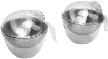 banapoy 2 Bol à Salade Glacée, Salade Refroidie en Acier Inoxydable, Plateau de Trempette Refroidie à Glace avec Couvercle Transparent, Plat Service congelé pour Fêtes Alimentaires