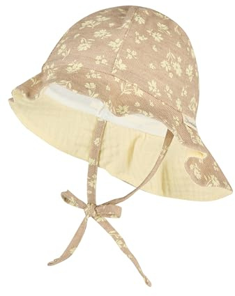 Sterntaler Sonnenhut blumig – Sonnenhut aus Baumwolle mit blumigem Print, mit Bindeband, Größenregulierung und Nackenschutz, gefüttert mit Bio-Baumwoll-Batist, UV-Schutz 50+