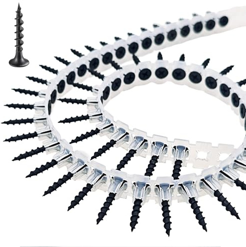 JHJGJ Plastic Chain Belt Drywall Screws 1000pcs #6 * 1 Drywall to Wood Collated Screw