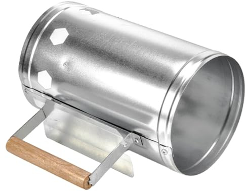 ROMISBABA BBQ Anzündkamin aus Verzinktem mit Luftlöchern Wiederverwendbar Sicherer Holzkohleanzünder für Outdoor Grillen Camping Garten und Reisen Schnelle Kohlezündung ohne Verformung
