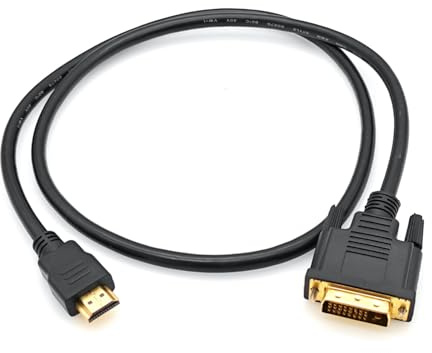JZK 1M Câble HDMI vers DVI, 1080P plaqué Or bidirectionnel, Adaptateur HDMI mâle vers DVI mâle pour projecteur, Ordinateur Portable, téléviseur, PC, Lecteur DVD