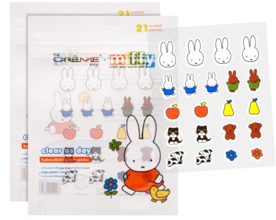 The Crème Shop Miffy Clear As Day! , Korean Hydrocolloid Spot Blemish Patches, Infused with Tea Tree and Witch Hazel to help conceal blemishes and absorb excess oil- (Pack Of 2)