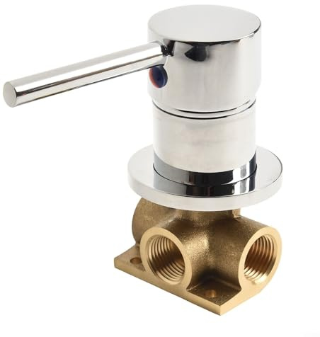 Valvola miscelatore manuale per il controllo dell'acqua calda e fredda, con struttura in ottone a leva singola e elegante finitura cromata per bagno doccia (cromato)