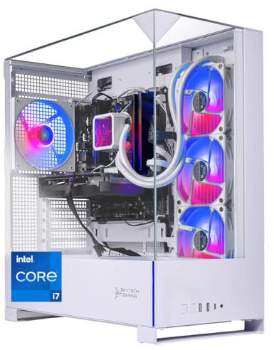 Skytech Gaming Archangel 5 Gaming PC, Intel i7 14700F 2.1GHz, NVIDIA RTX 5060 Ti 16GB, 1TB Gen4 NVMe SSD, 32GB DDR5 RAM 6000, 750W Gold PSU, 360 ARGB AIO, Wi-Fi, Win 11, Desktop