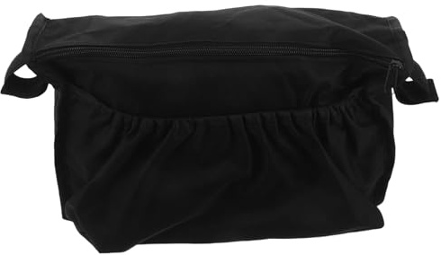 NOLITOY Borsa Organizer per Passeggino Oxford Nero Ampia Capacità Doppie Tasche Frontali Resistente e Facile da Pulire per Viaggi e Uso Quotidiano con Clip per Mani Libere