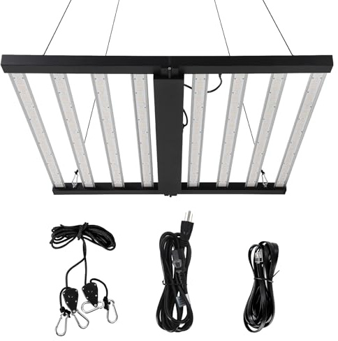 Garvee 600/720/1000w Lampe LED Horticole à 8 Bandes, 230V Lampe Plante Interieur avec Lumière Réglable et Pliable, Couvre 4x4 Pieds, Convient Aux Plantes D'intérieur, Aux Semis y Aux Légumes