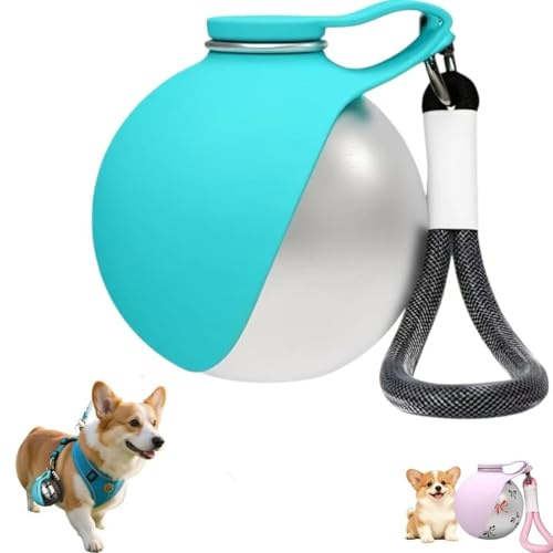 Botella de Agua para Perros,Botella portátil para Beber (285 ml), para Perros y Gatos, Bebedero a Prueba de Fugas con Cuenco de Silicona Plegable, Ideal para Paseos al Aire Libre y Caminatas