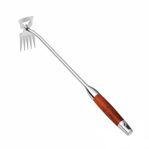 Homyl Zappa in Acciaio Inox Strumento da Giardinaggio Multiuso per Rimuovere Erbacce Impugnatura Ergonomica Resistente Adatto per Orto Terrazza Campagna , L 1 PC , Zappa Cava 5 Denti