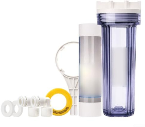 Botella de filtro purificador de agua a prueba de fugas de 10 pulgadas compatible con bombas de jardín y sistemas de filtración de arena para agua potable limpia (B)