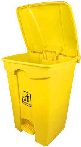 45L Clinical Waste Bin Yellow | Medical Waste Pedal Bin | Hands-Free Healthcare Waste Container | Polypropylene Step-On Bin for Hospitals, Clinics, Dental Practices, Care Homes & Laboratories