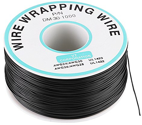 30AWG 0,25 mm f?rtennad koppartr?dsladdisoleringstestkabel svart 250 meter