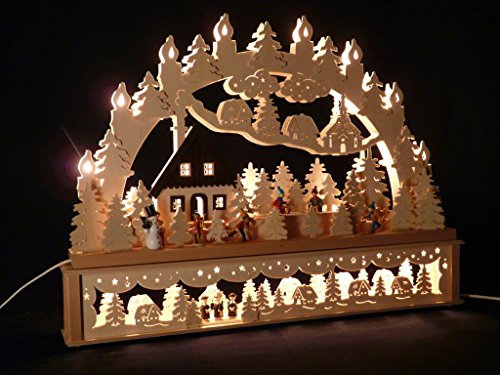 Schwibbogen P-KB380 Lichterbogen mit Erhöhung Made Erzgebirge Seiffen Maße: 72x45cm (BxH)