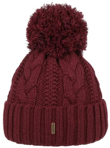 McBURN Giant Bommelmütze Damen - Made in Italy Wintermütze Bommelmützen Strickmütze mit Umschlag, Futter, Futter Winter Herbst-Winter