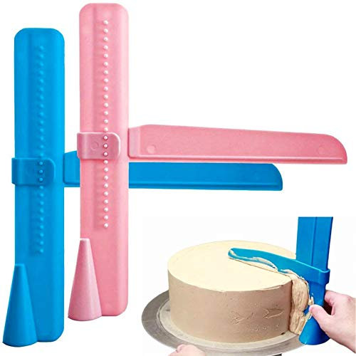 EKKONG Fondant Deko, 2er Pack Einstellbare DIY Modellierwerkzeug Fondant Kuchenschaber zum Auftragen von Zuckerguss auf Kuchen