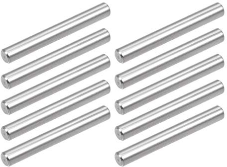 sourcing map 10 Stück Etagenbett Dübelstifte 5mm x 32mm Silberton | Zylinderstift Passstifte, 304 Edelstahl, Geringe Stützregale