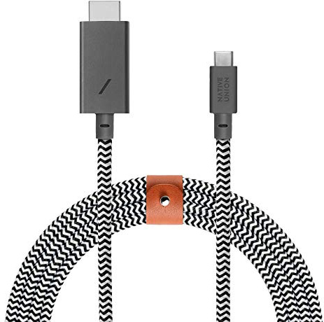 Native Union BELT HDMI 2.0 USB-C auf HDMI (4K@60Hz) – 3 m (10 ft.) Ultrastarkes, Verstärktes Kabel [MFi-Zertifiziert] für MacBook Pro 2017-2020, MacBook Air/iPad Pro 2018, USB-C-Geräte