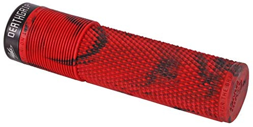 DMR Brendog DeathGrip No Flange – Mountainbike MTB DH XC Lock On Grips, Marmor, Rot, dünn