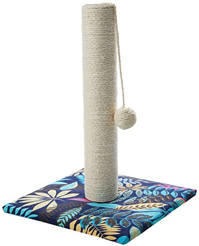 Croci Color Leafs - Griffoir pour Chats Adultes, Grands et Petits, Tapis avec Arbre et Cordes avec Balle Calmante pour Chat, Grattoir en Carton, Accessoires et Jeux pour Animaux des Compagnie