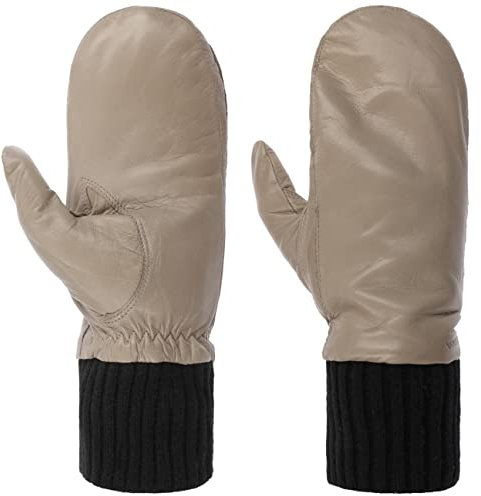 Hestra Tina Fäustlinge Fausthandschuhe Lederhandschuhe Damenhandschuhe Damen/Herren - mit Futter Winter Herbst-Winter - 7 1/2 HS beige