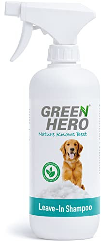 Green Hero Leave‑in Shampoo für Hunde 500 ml wie Trockenshampoo zur Reinigung ohne auswaschen natürliches Hundetrockenshampoo entfernt Schmutz Schnelltrocknend - Perfekt für die schnelle Reinigung