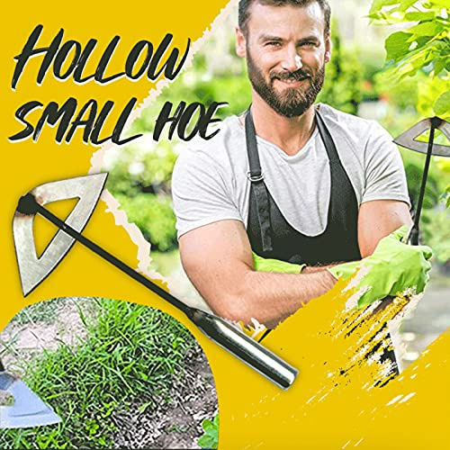 Azada hueca endurecida de acero – Duradera para jardín – Extractor de malas hierbas con proceso de forja de enfriamiento – Accesorios para patio trasero, patio, plantación, excavación (1 unidad)