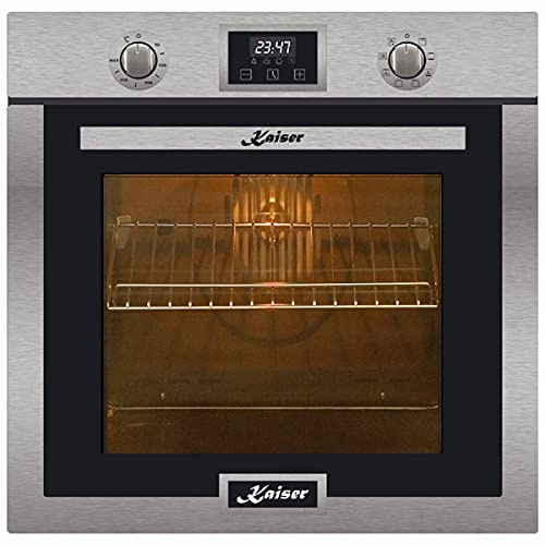 Kaiser four encastrable EH 6323, autosuffisant, acier inoxydable, autonettoyant, broche rotative, four électrique, 10 fonctions, fonction pizza, 79 L