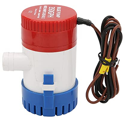 Bomba de achique, Qiilu 350GPH Bomba de achique eléctrica 12V para yate sumergible Caravana RV Barco, Bomba de agua de bajo ruido a prueba de herrumbre