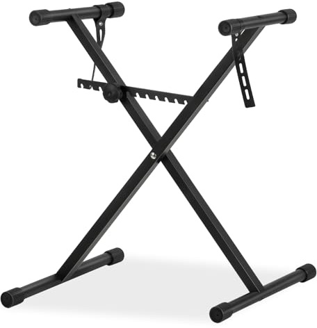 AODSK Single-X Keyboard Stand Adjustable Width & Height,Piano Stand with Locking Straps & Quick Release Mechanism-Adjust height in one second