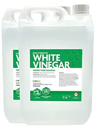 Hexeal High Strength White Vinegar 10L – 2 x 5L 20% Strong White Cleaning Vinegar for Sanitising & Cleaning – Suitable for Use in the Garden – Deodorises & Removes Grime