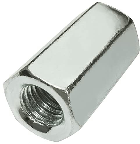 AERZETIX - C58227 - Set di 5 dadi di accoppiamento esagonali allungati M14x42mm - dado di prolunga con filettatura metrica - in acciaio zincato