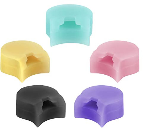 5 Stück Daumenschoner für Klarinette, Silikon Daumenauflage für Klarinette Silikon Schutz Daumenauflage für Oboe (Rosa, Schwarz, Gelb, Blau, Lila)